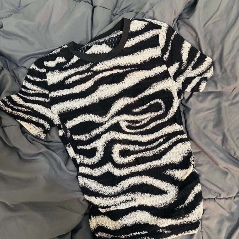 Black and White Zebra Print Top
